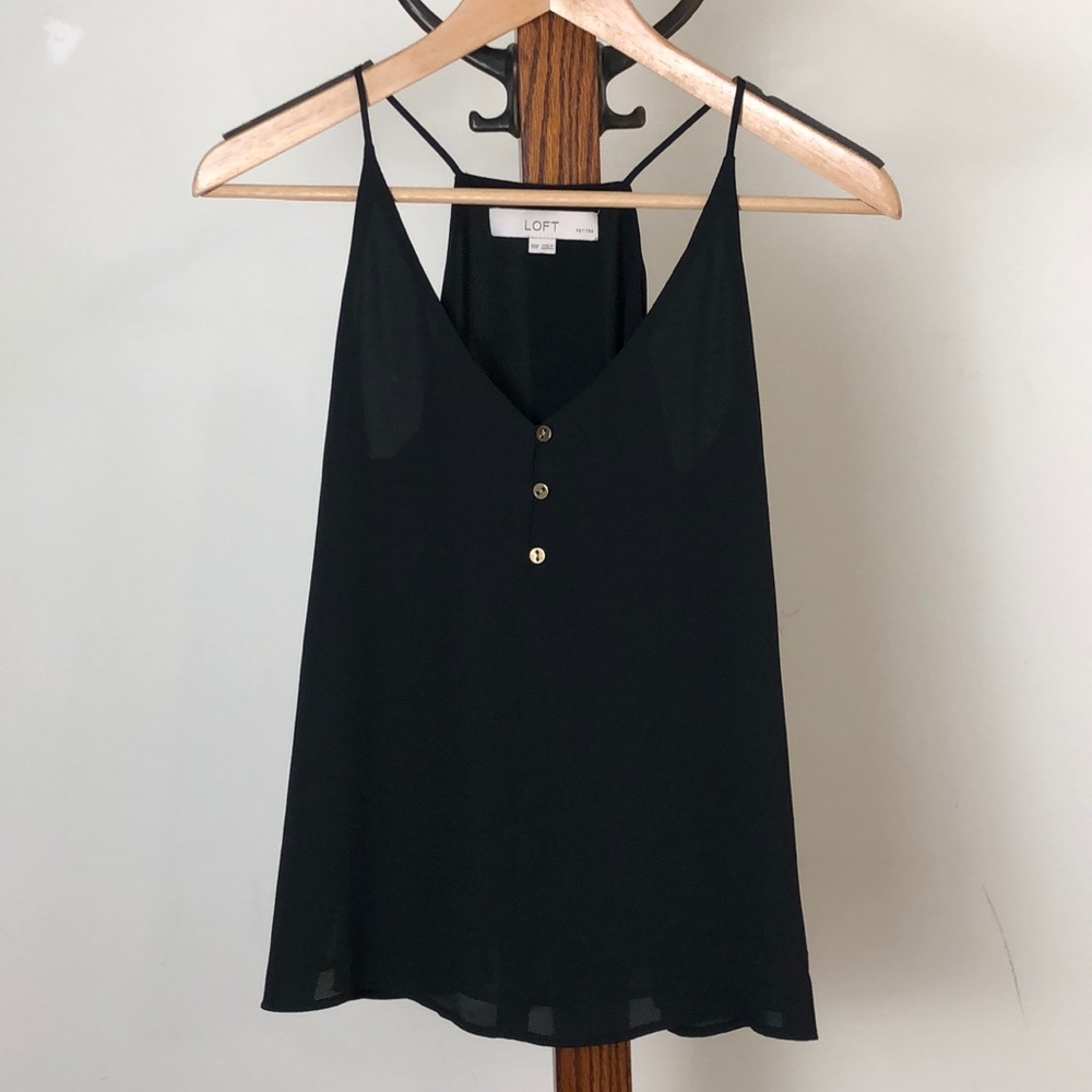 LOFT Petites Black Cami Tank Top XXSP
